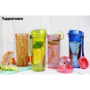 Bình nước Tupperware Drinking Flask Gen 2 đỏ cam 400ml