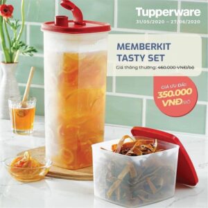 Bộ bình & hộp nhựa Tupperware Tasty Set ( tặng 1 hộp Snack Cup)