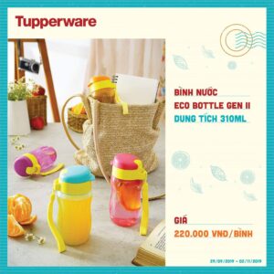 Bình nước nhựa Tupperware Eco Gen 2 màu tím 310ml